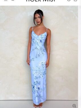 Tiger Mist Light Blue Floral Maxi Dress